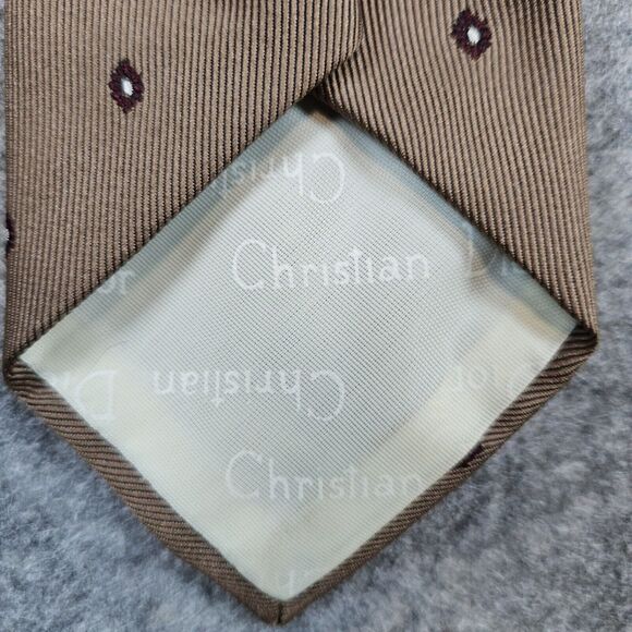 Christian Dior Necktie Goldsmith's Memphis Gold Geometric Print Polyester & Silk - Picture 5 of 8